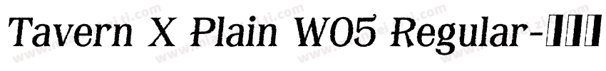 Tavern X Plain W05 Regular字体转换